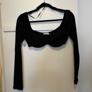 Princess polly black long sleeve crop top
